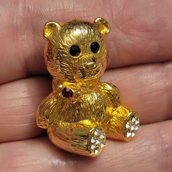 Vintage JJ Jonette Goldtone Bear Brooch - Picture 2 of 7